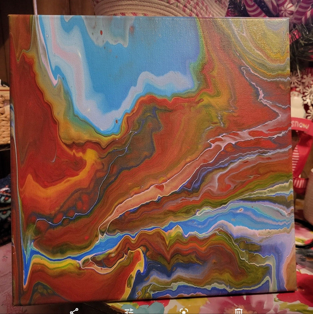 12x12 pour painting "The Canyon."